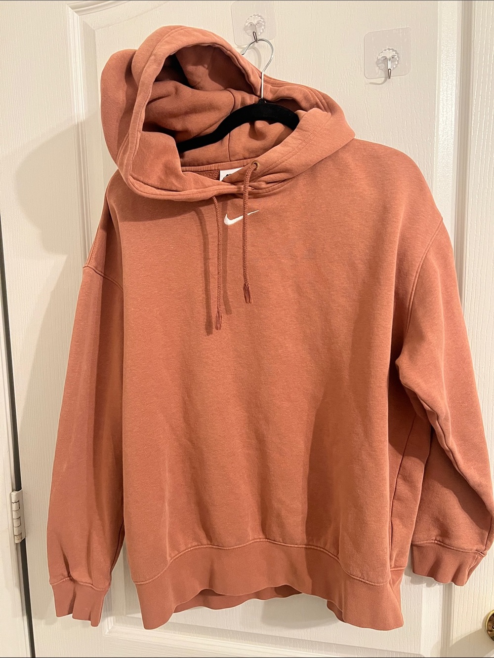 Nike Terracotta Pullover Hoodie with White Swoosh embroidered